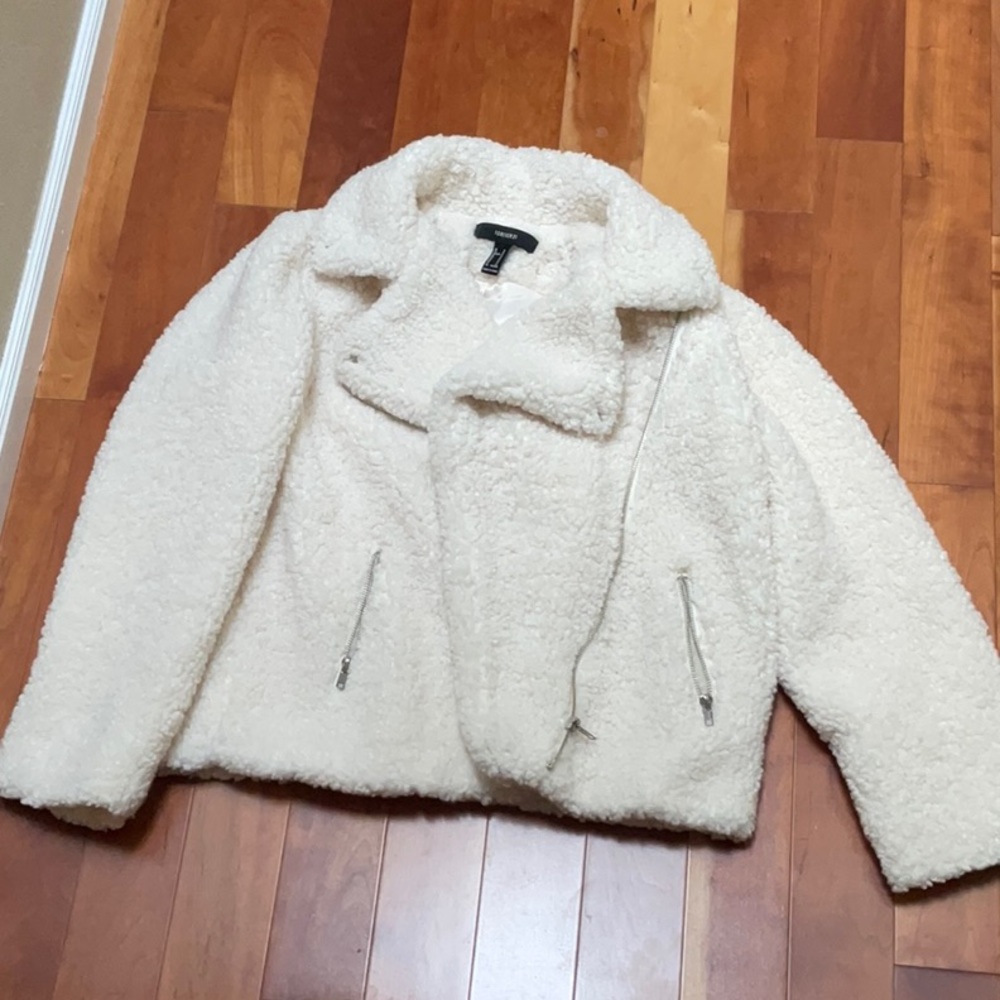 White Fuzzy Sherpa Jacket